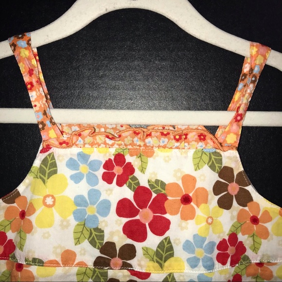Gymboree tank style top, floral w/ jagged hemline - Picture 2 of 7